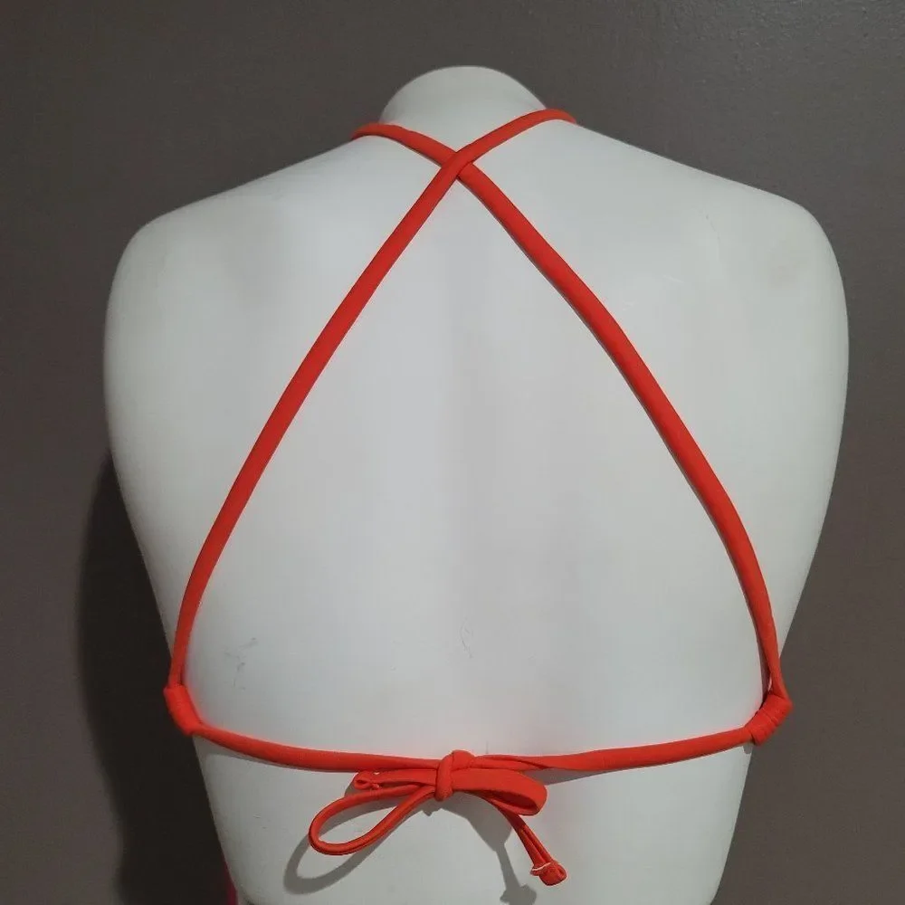 Xhilaration Orange Mesh Bikini Top